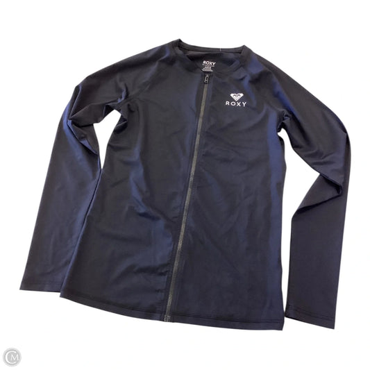 Athletic Top Long Sleeve Crewneck By Roxy In Black, Size: L