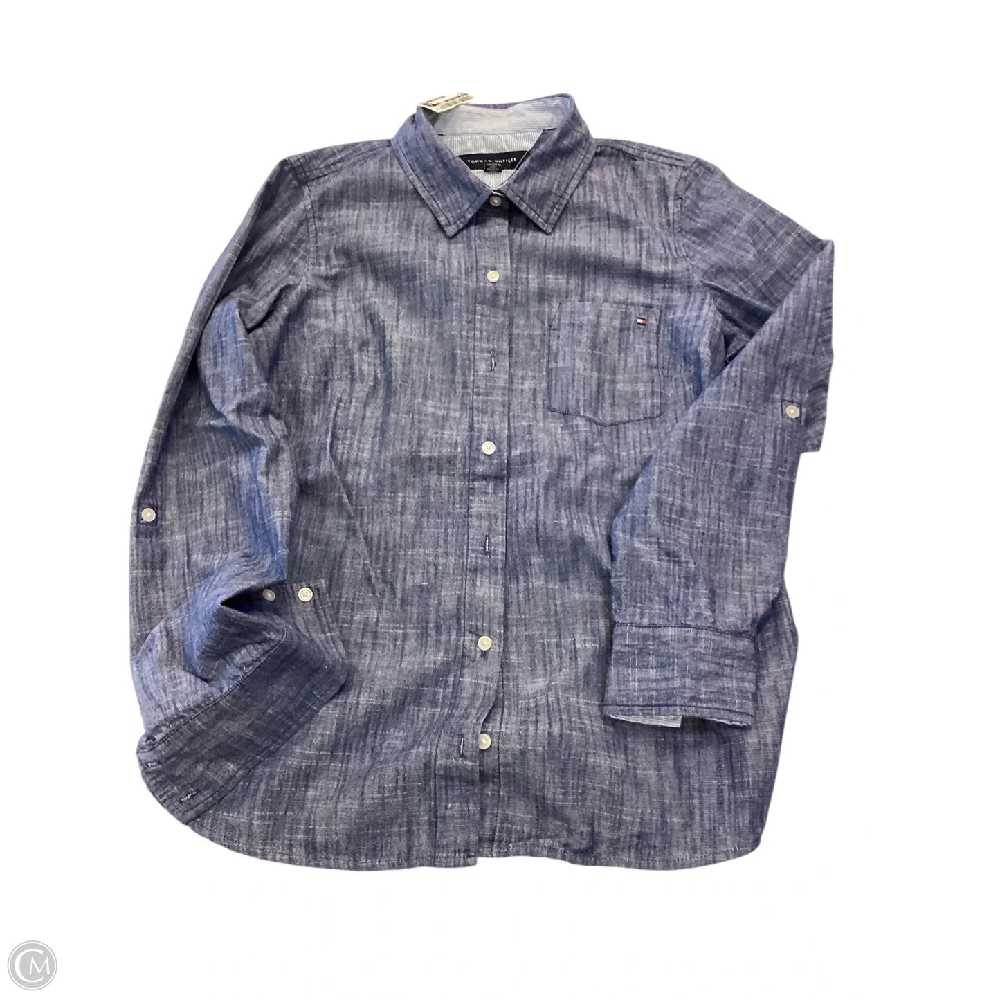 Top Long Sleeve By Tommy Hilfiger In Blue, Size: S