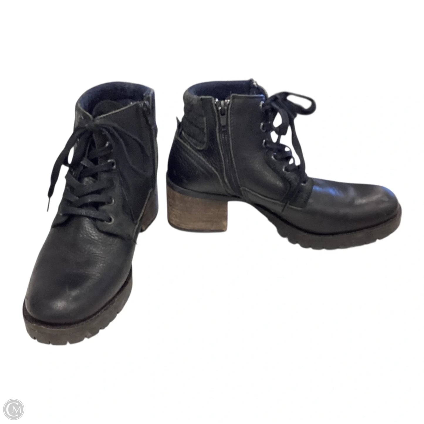 Boots Ankle Heels By Clothes Mentor In Black, Size: 8