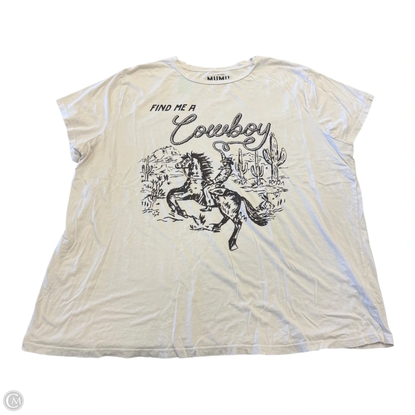 Top Short Sleeve Basic By Show Me Your Mumu In Cream, Size: Xl