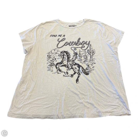 Top Short Sleeve Basic By Show Me Your Mumu In Cream, Size: Xl