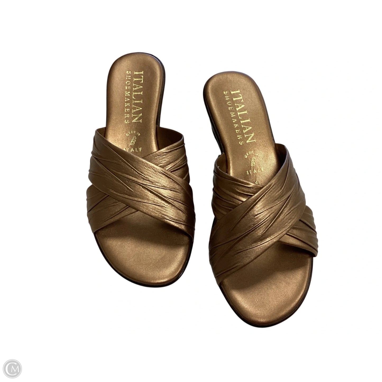 Shoes Heels Wedge By Italian Shoemakers In Bronze, Size: 6