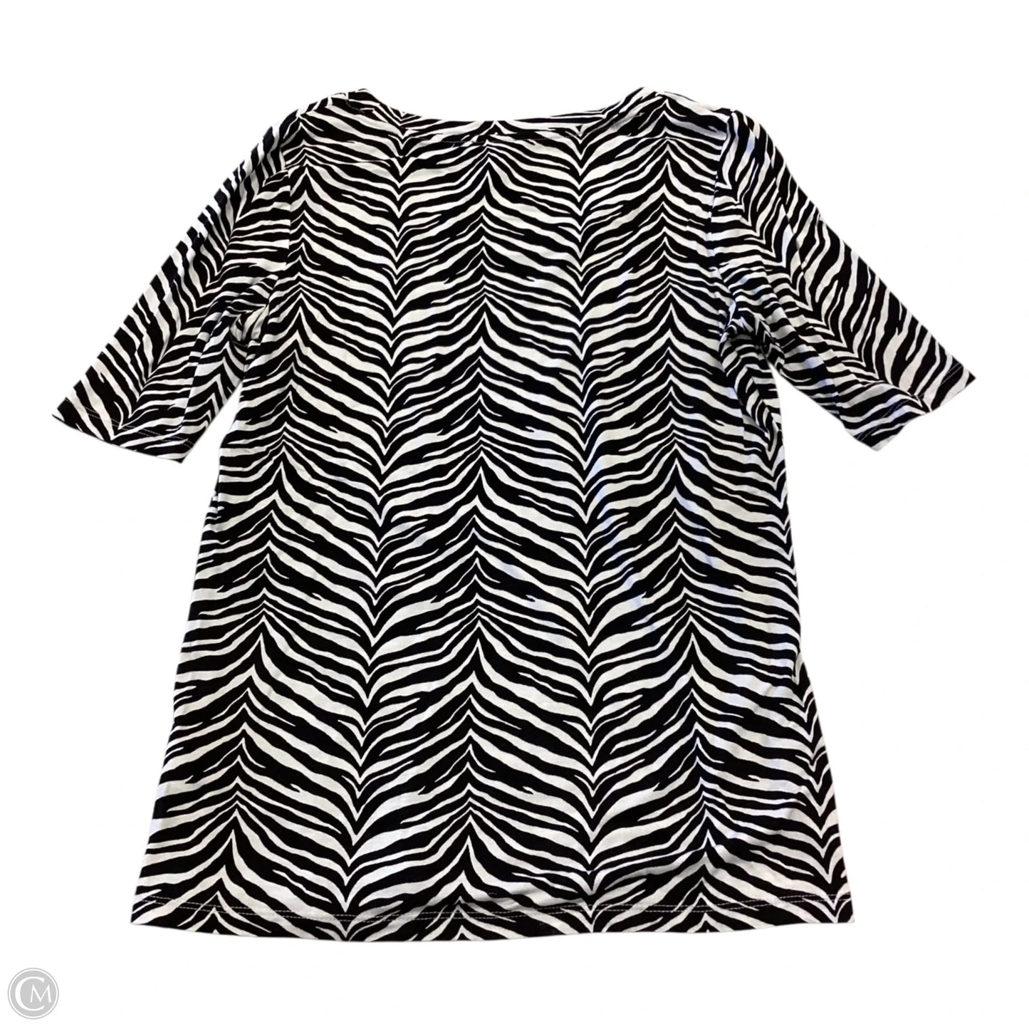 Top Short Sleeve By Talbots In Black & White, Size: Xs