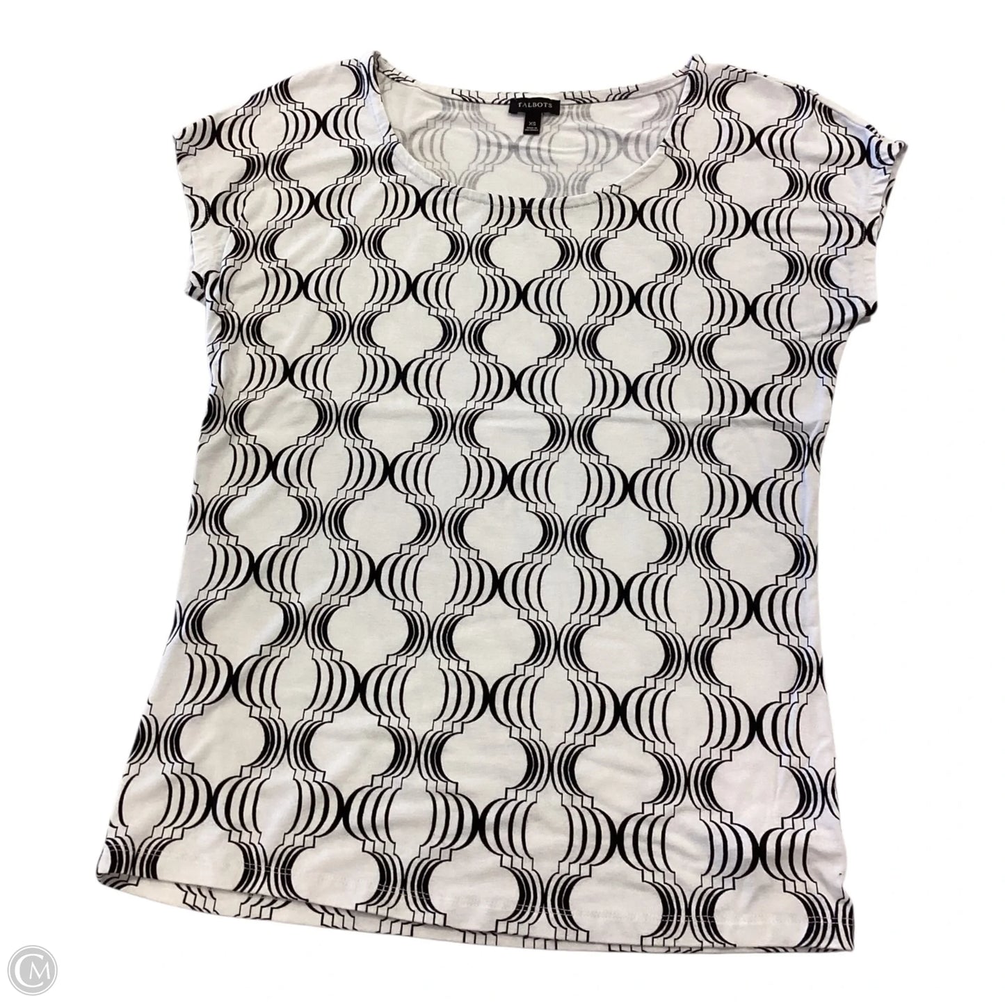 Top Short Sleeve By Talbots In Black & White, Size: Xs