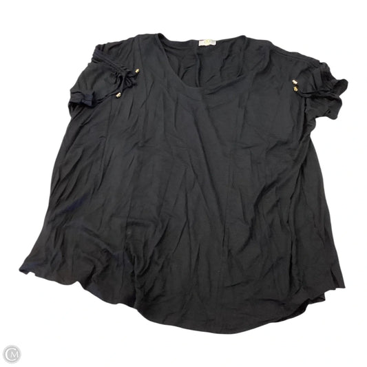 Top Short Sleeve By Liz Lange In Black, Size: 3x
