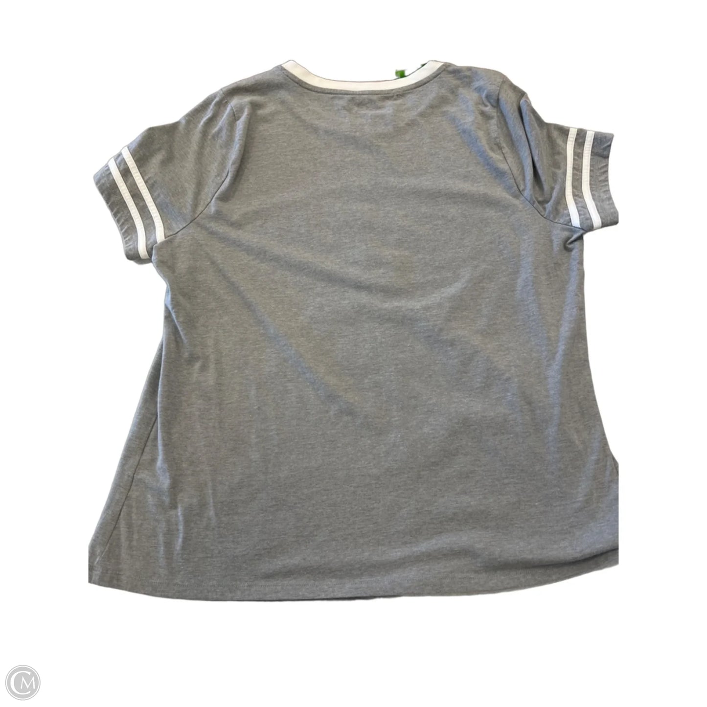 Top Short Sleeve Basic By Lane Bryant In Grey & White, Size: 14