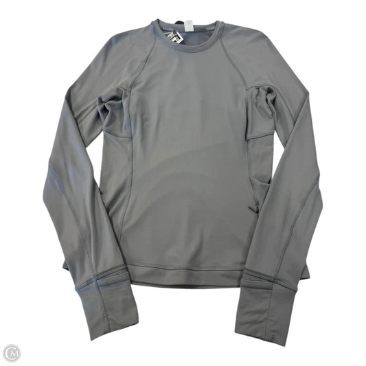 Athletic Top Long Sleeve Collar By Lululemon In Grey, Size: 6