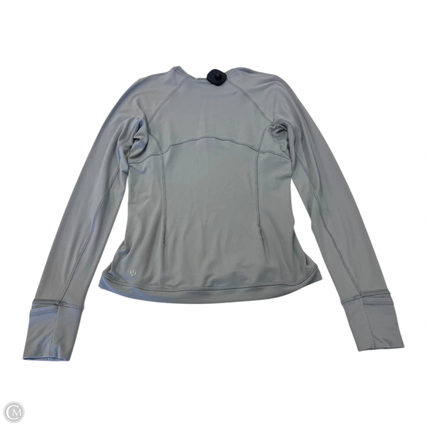 Athletic Top Long Sleeve Collar By Lululemon In Grey, Size: 6