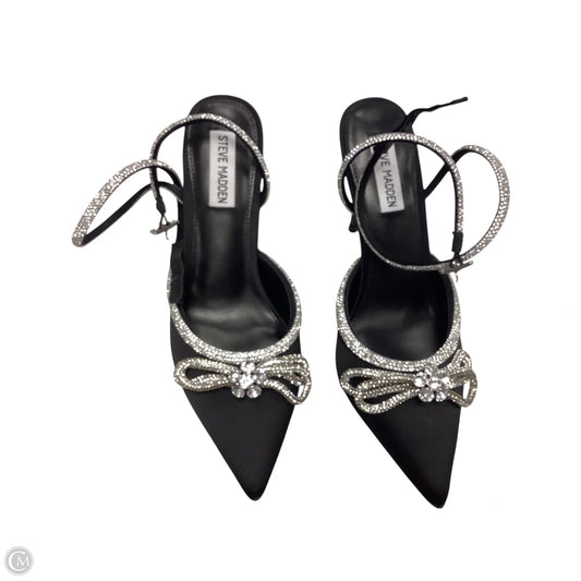 Shoes Heels Stiletto By Steve Madden In Black & Silver, Size: 9