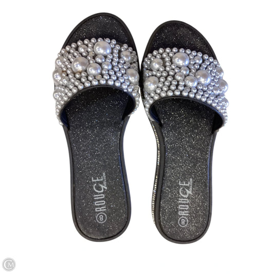 Sandals Heels Platform By Rouge In Black & White, Size: 8