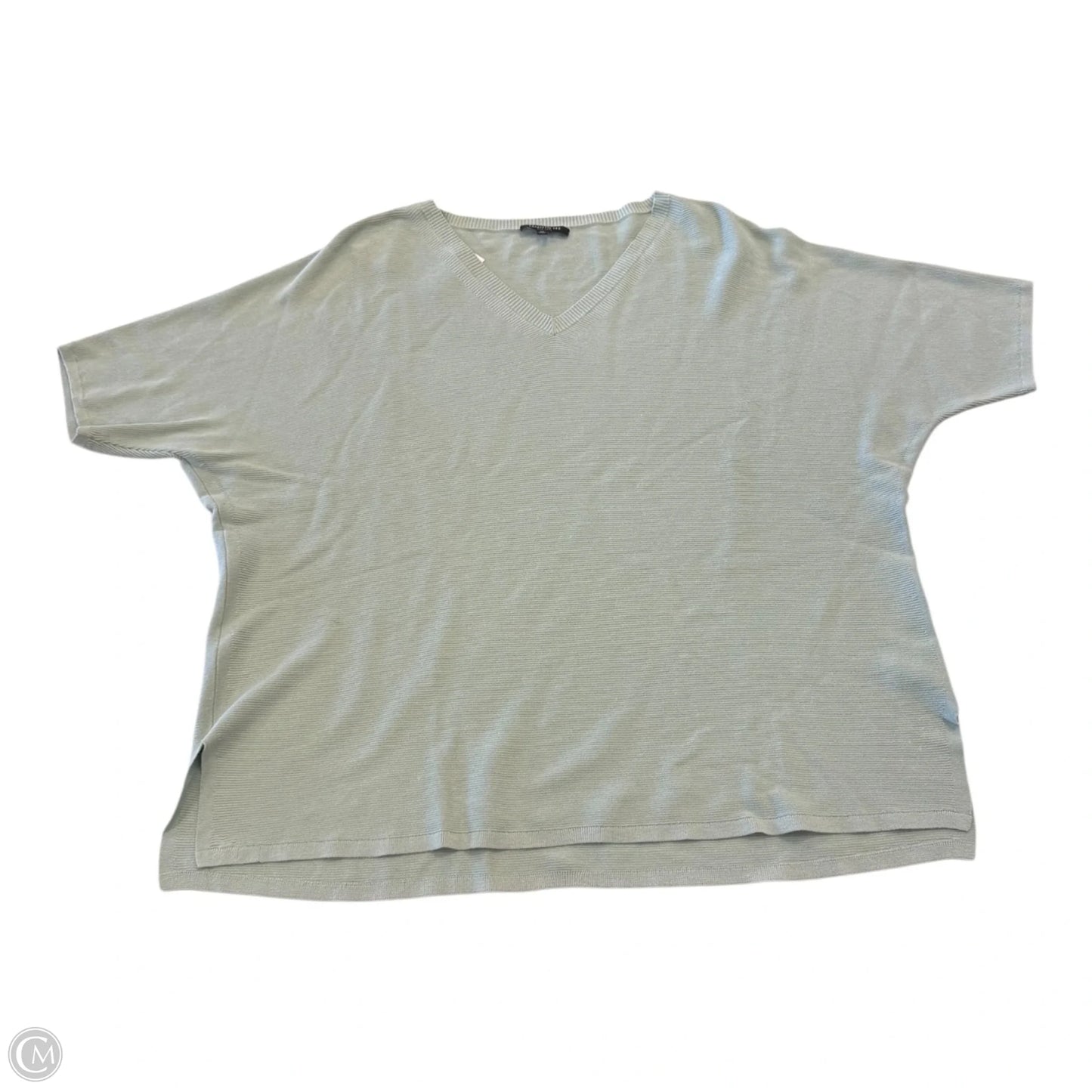Top Short Sleeve Designer By Lafayette 148 In Green, Size: 1x