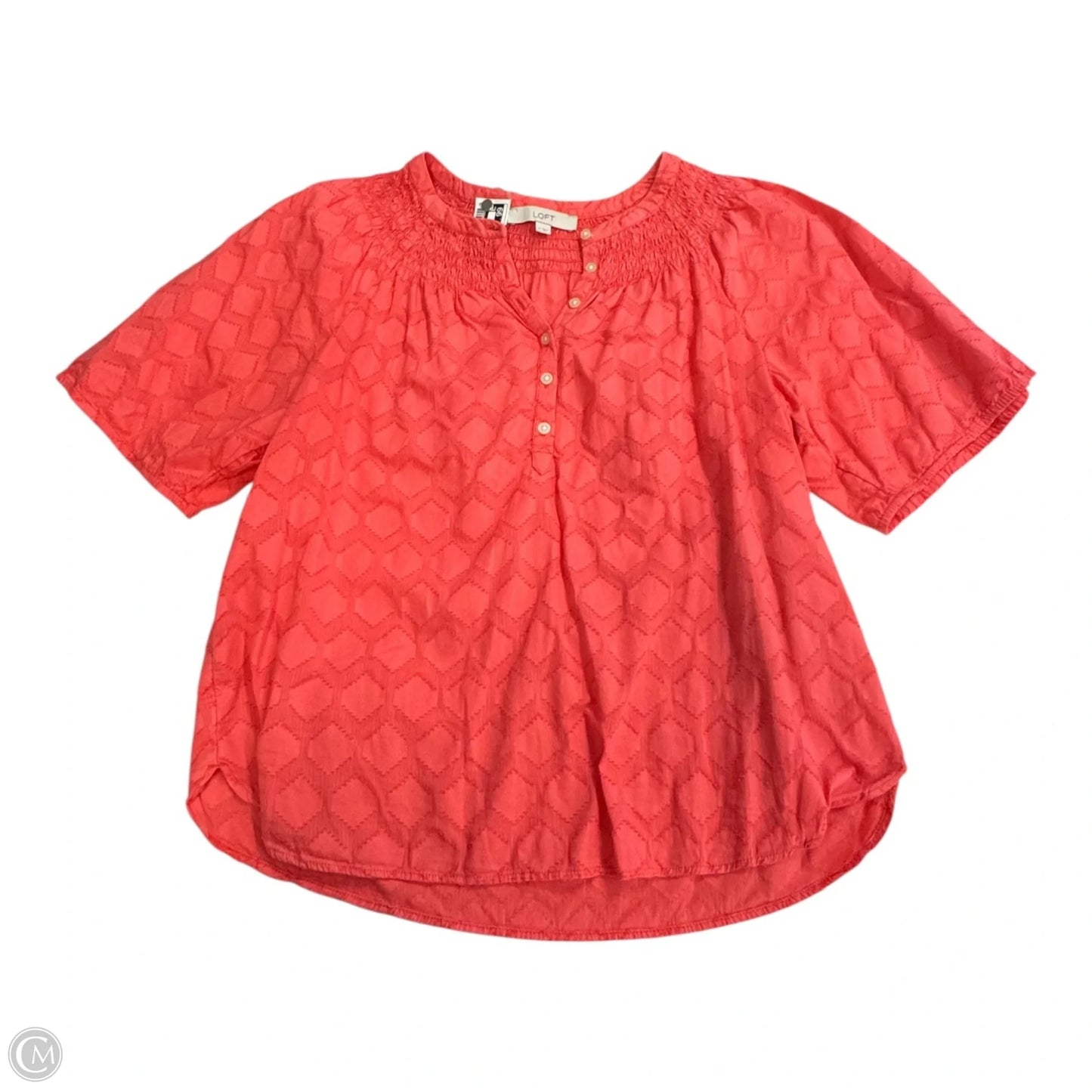 Blouse Short Sleeve By Loft In Pink, Size: M