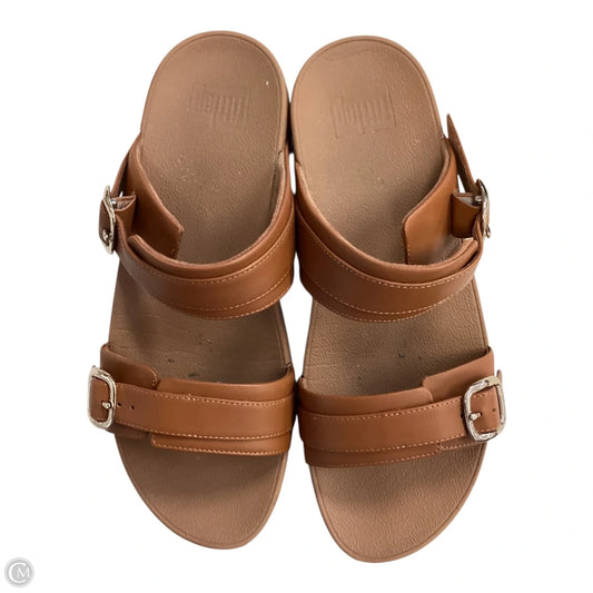 Sandals Heels Wedge By Fitflop In Brown, Size: 10