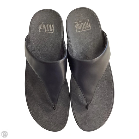 Sandals Heels Wedge By Fitflop In Black, Size: 10