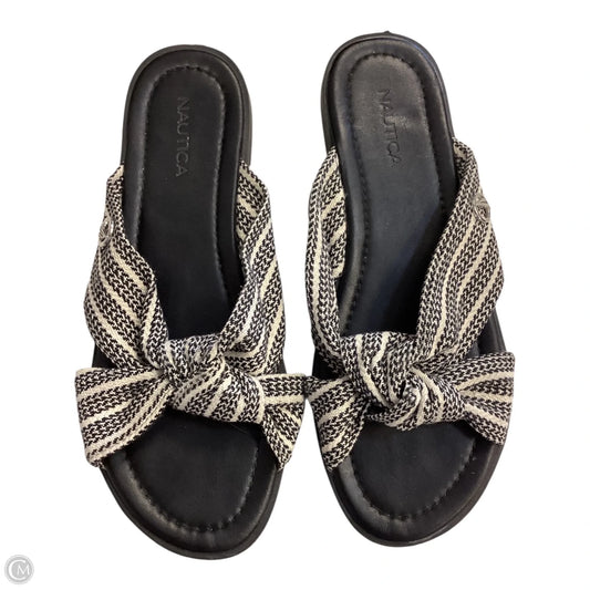 Sandals Flats By Nautica In Black & White, Size: 8
