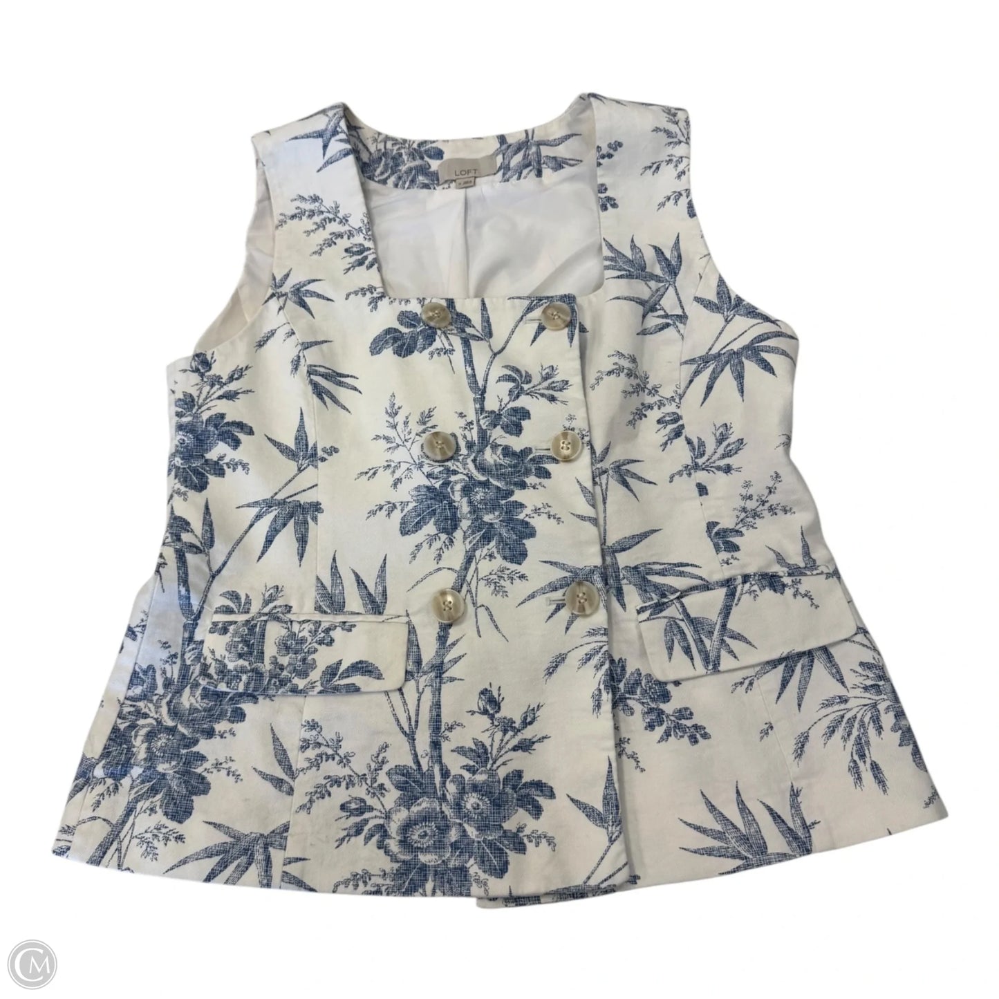 Vest Other By Loft In Blue & White, Size: M