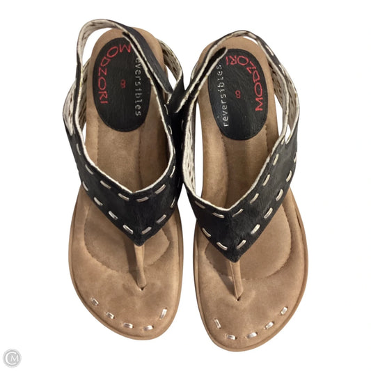 Sandals Heels Wedge By Clothes Mentor In Black, Size: 8