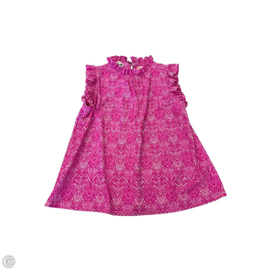 Top Sleeveless By Jude Connally In Pink & White, Size: L