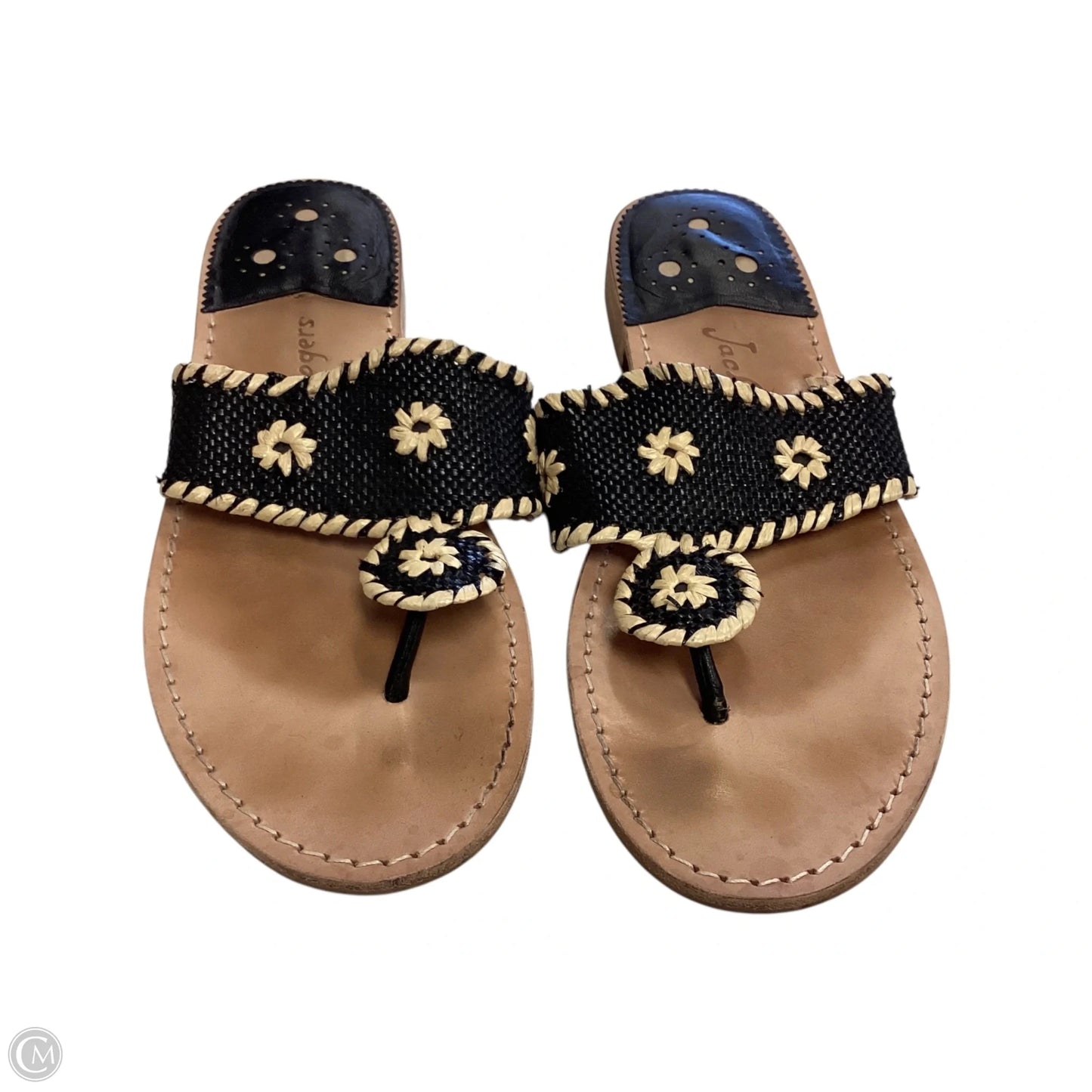 Sandals Flats By Jack Rogers In Black & Tan, Size: 11