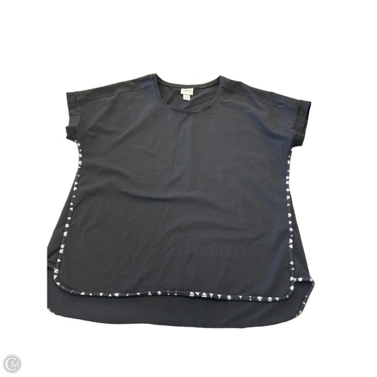 Top Short Sleeve By Chicos In Black & White, Size: L