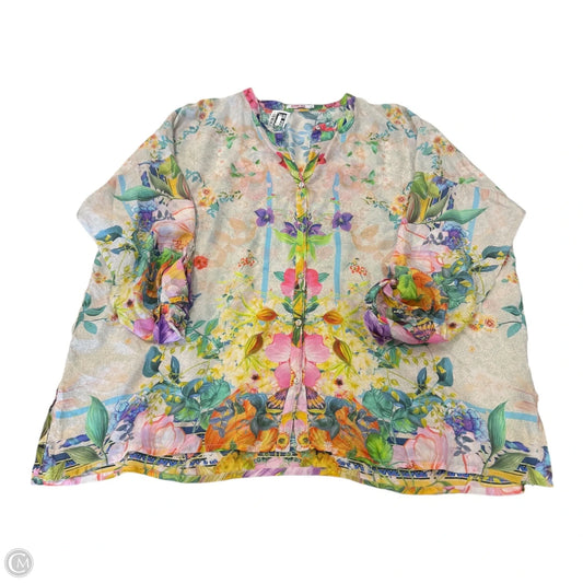 Top Long Sleeve By Johnny Was In Multi-colored, Size: L
