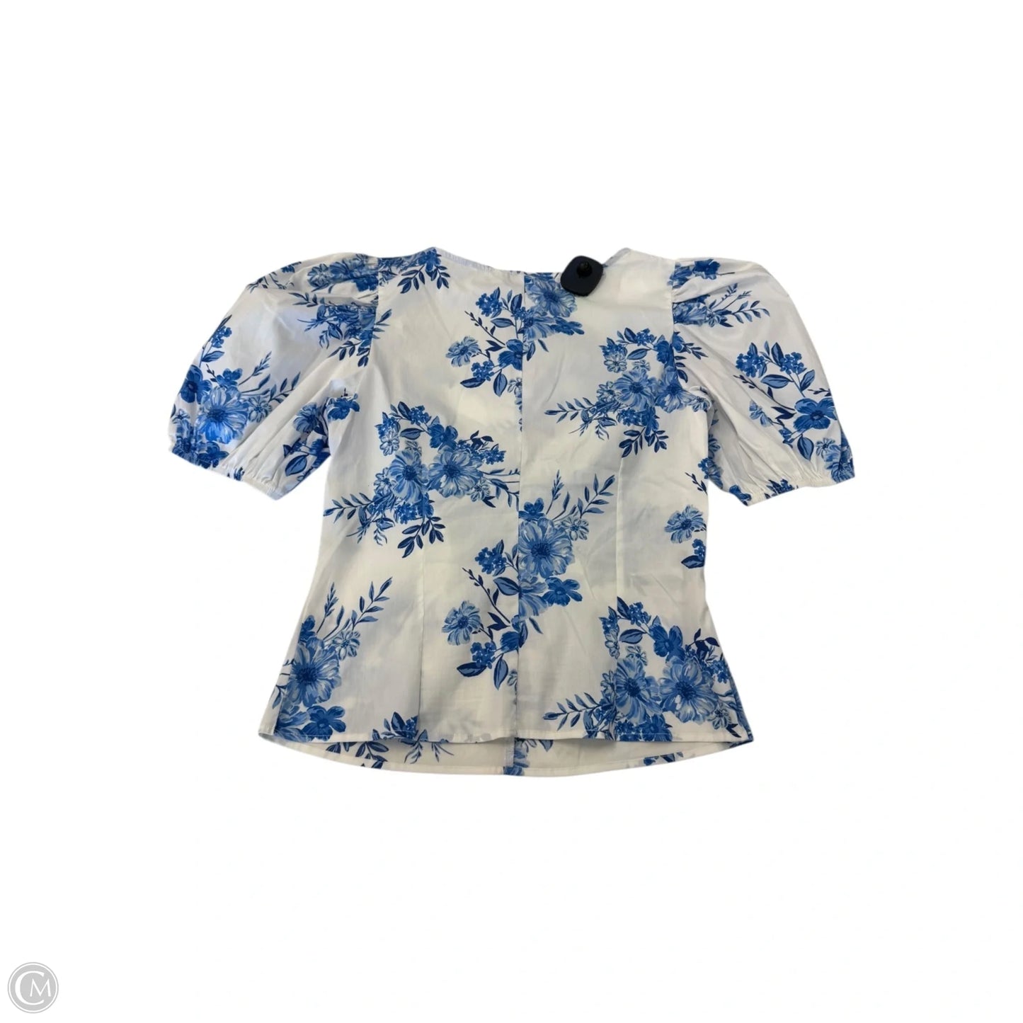 Top Short Sleeve By Rachel Zoe In Blue & White, Size: M