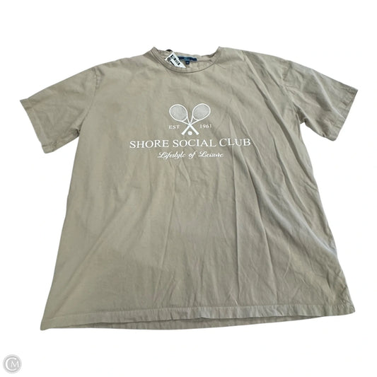 Top Short Sleeve Basic By Shore In Tan, Size: Xs