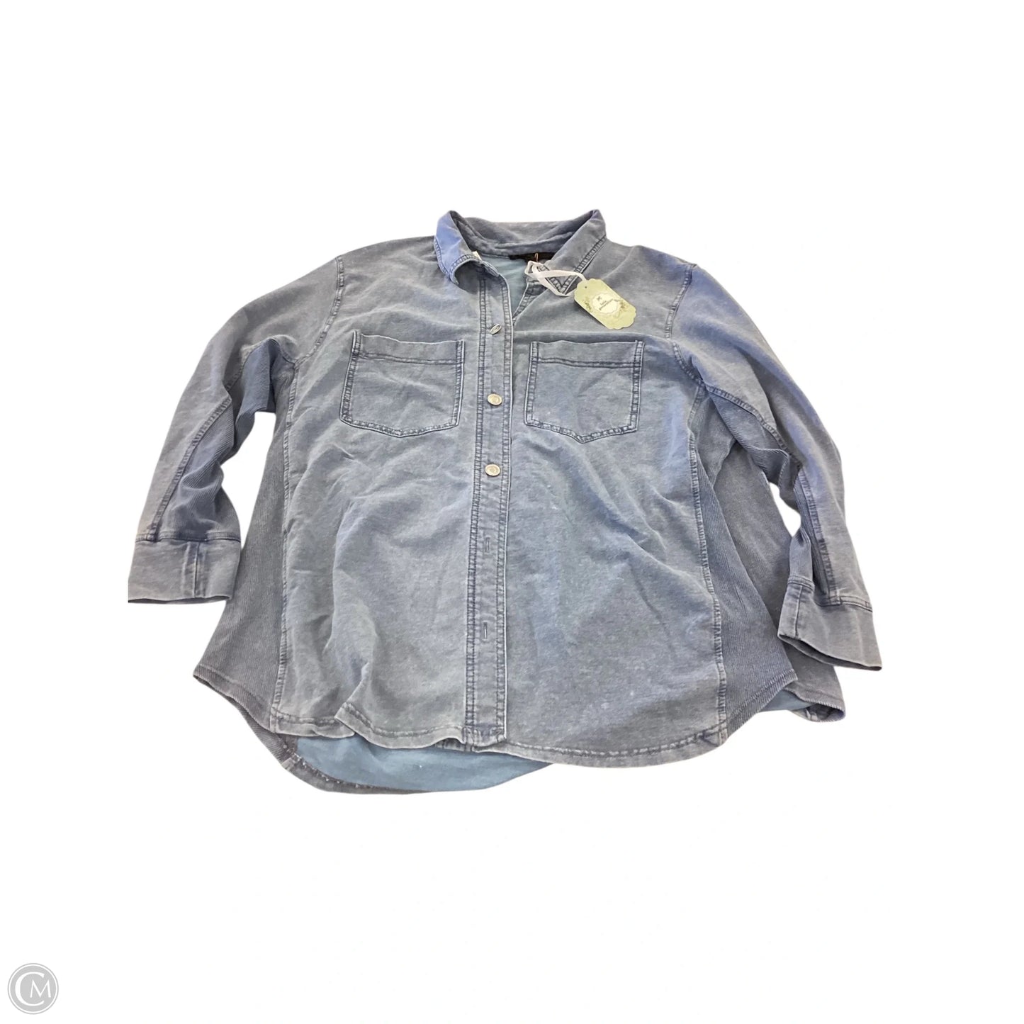 Top Long Sleeve By Jane And Delancey In Blue, Size: 1x