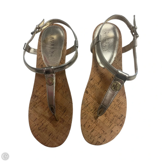 Shoes Heels Wedge By Lauren By Ralph Lauren In Gold, Size: 10