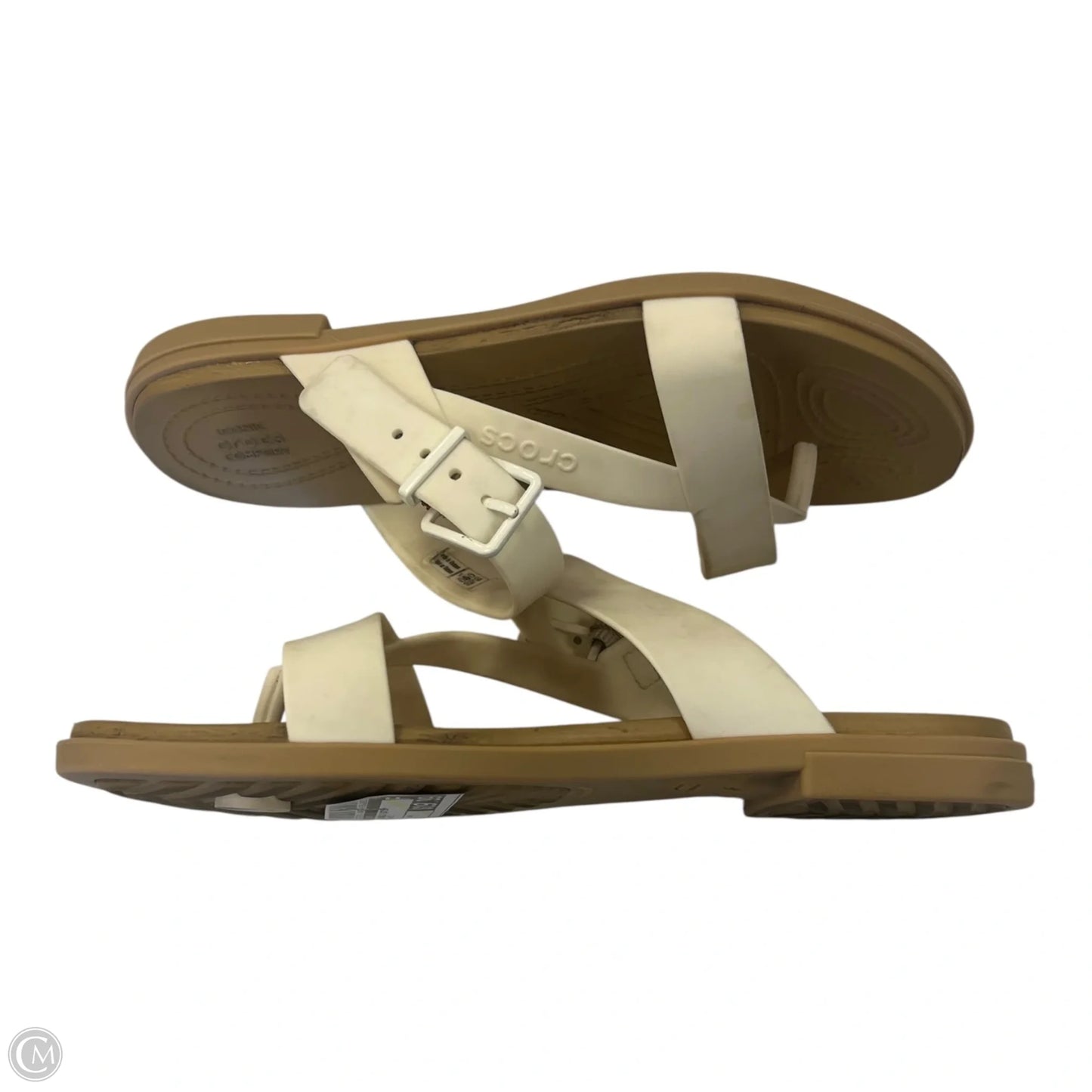 Sandals Flats By Crocs In White, Size: 7