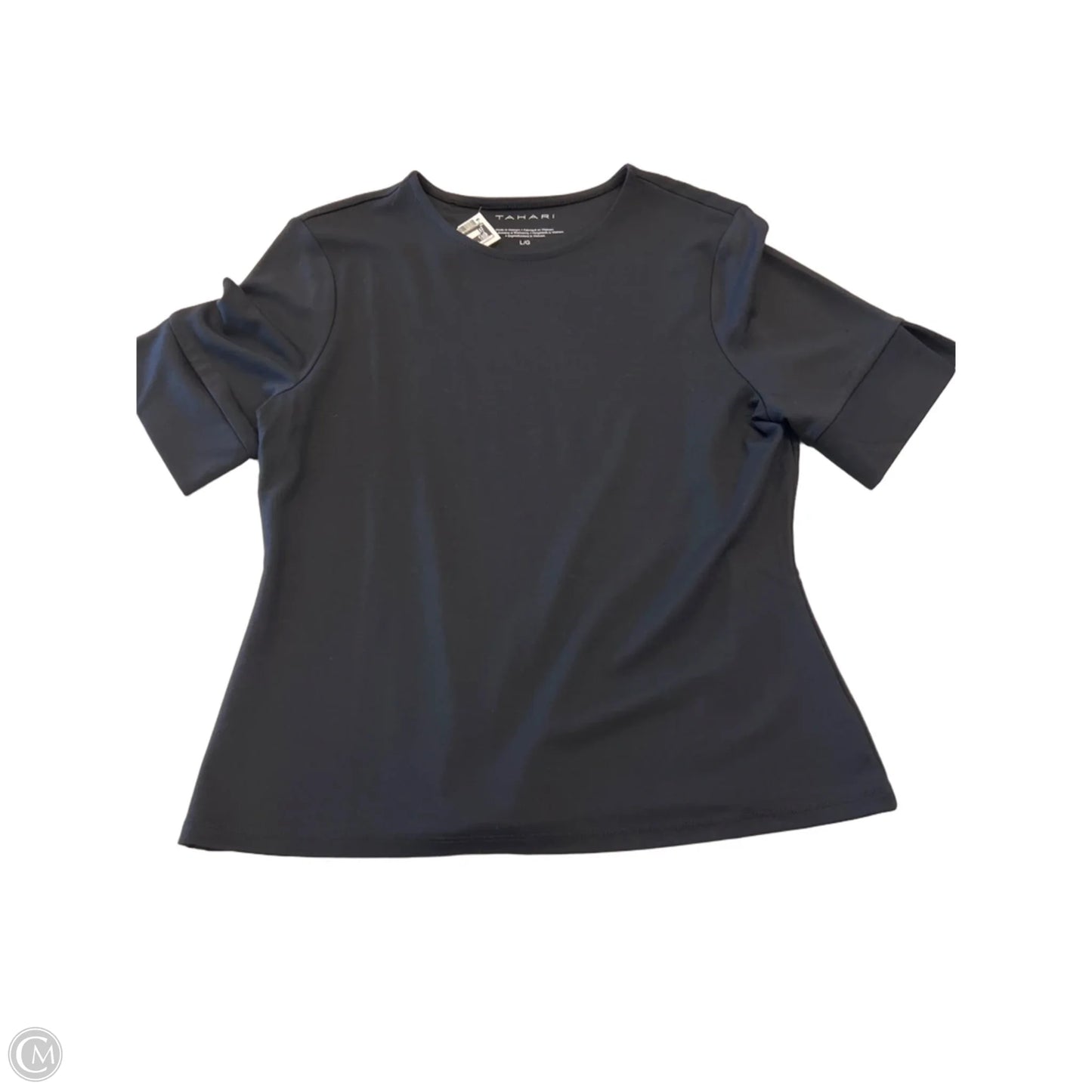 Top Short Sleeve Basic By Tahari In Black, Size: L