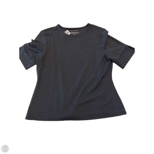 Top Short Sleeve Basic By Tahari In Black, Size: L