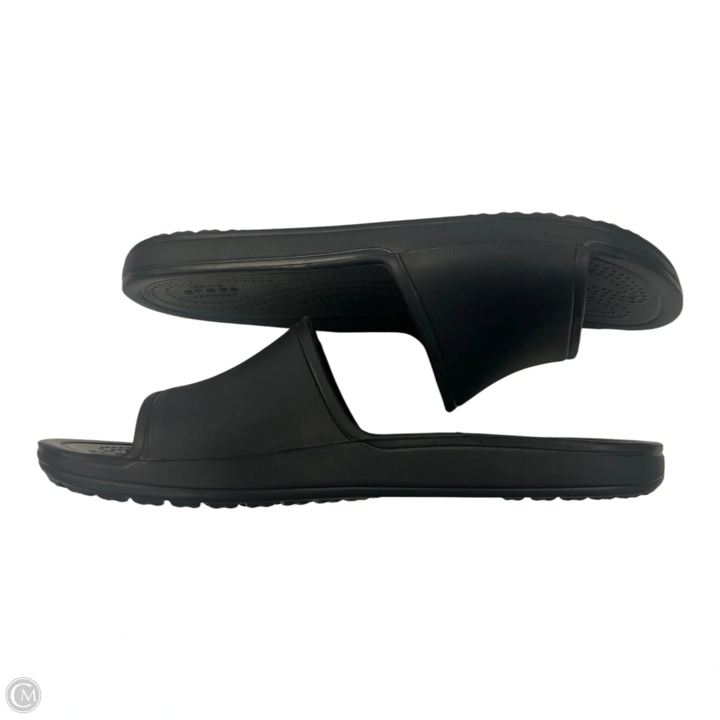 Sandals Flats By Crocs In Black, Size: 10