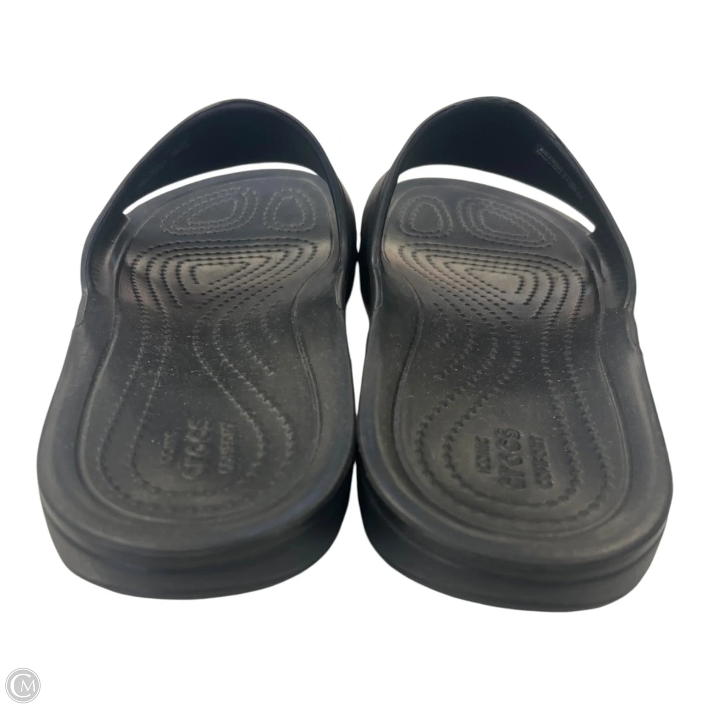 Sandals Flats By Crocs In Black, Size: 10