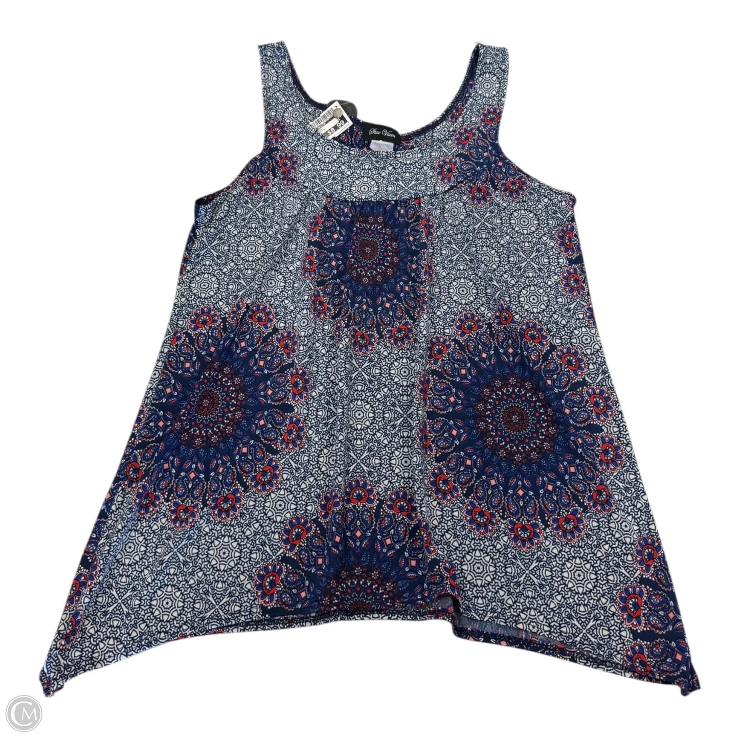 Top Sleeveless By Clothes Mentor In Blue & Red & White, Size: M