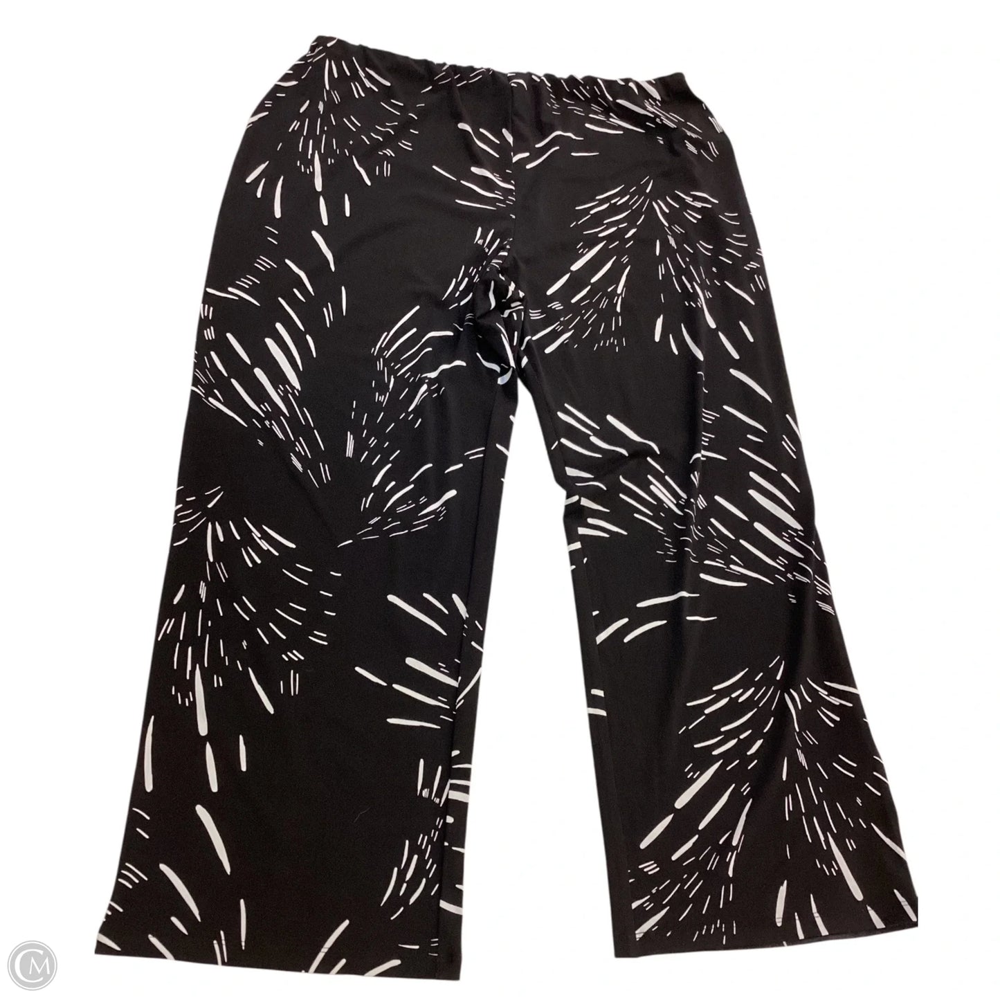 Pants Wide Leg By Jm Collections In Black & White, Size: 2x