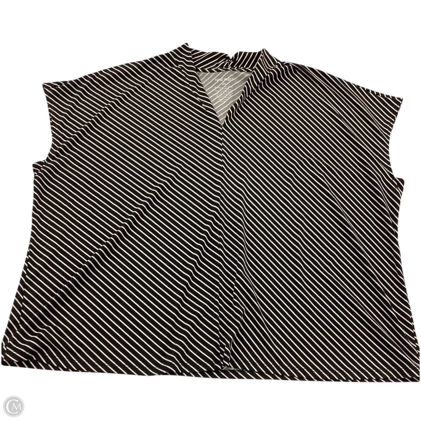 Top Short Sleeve By Nine West In Black & White, Size: 2x