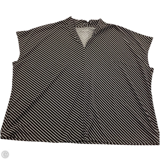 Top Short Sleeve By Nine West In Black & White, Size: 2x