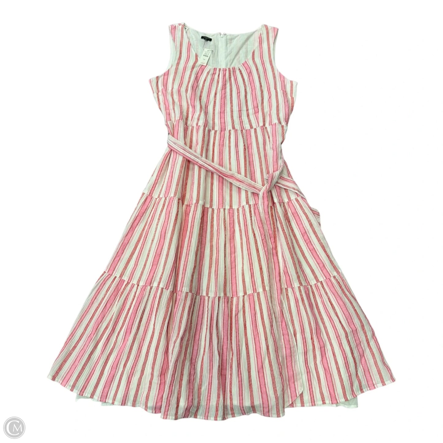 Dress Casual Maxi By Talbots In Pink & White, Size: 14p