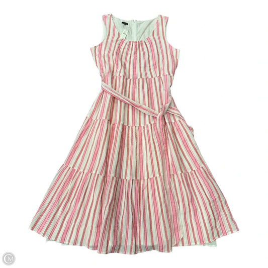 Dress Casual Maxi By Talbots In Pink & White, Size: 14p