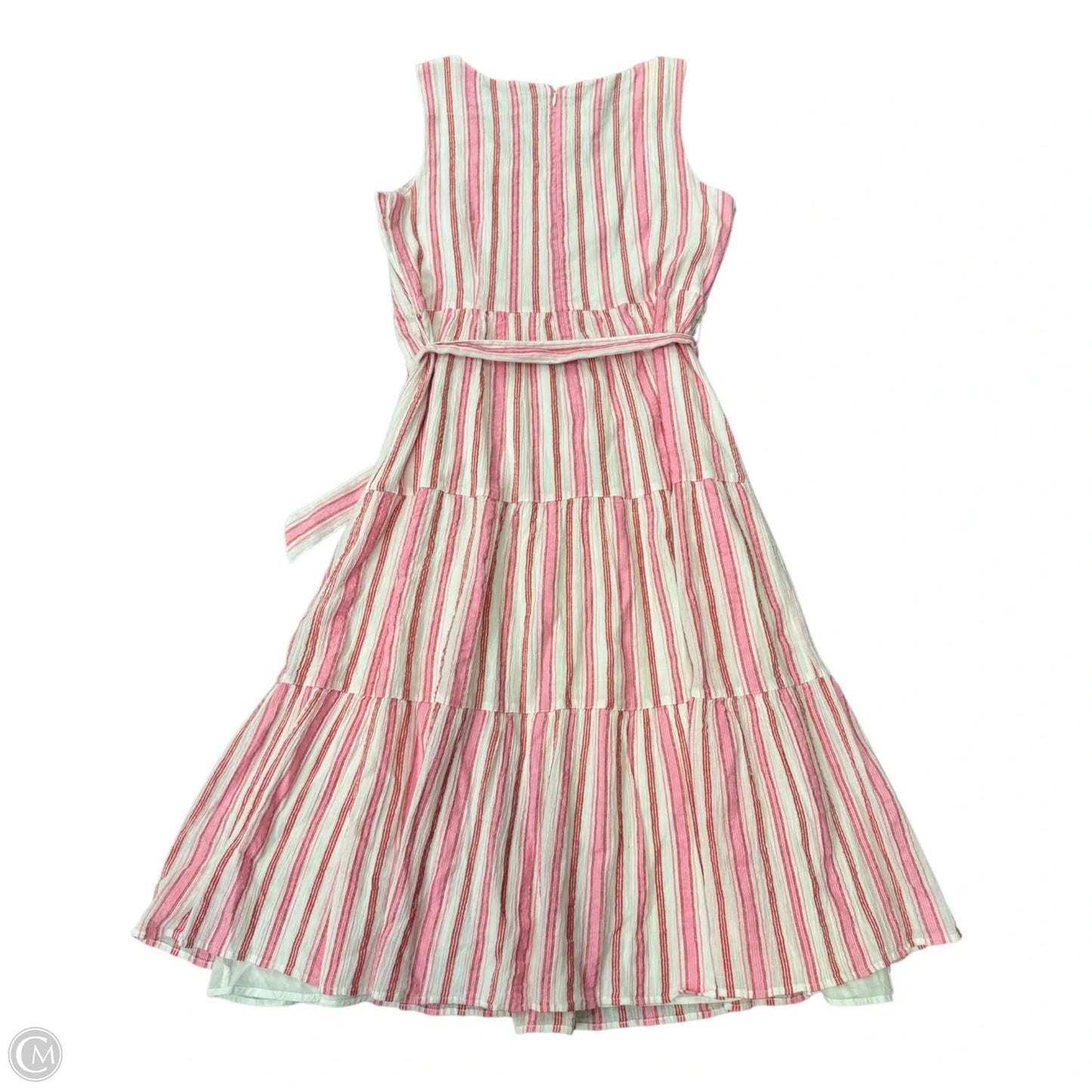 Dress Casual Maxi By Talbots In Pink & White, Size: 14p