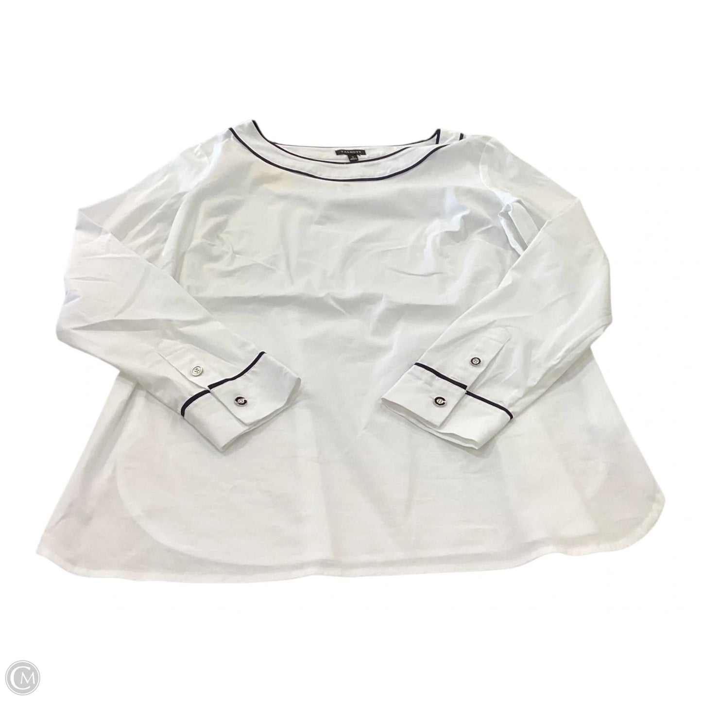 Top Long Sleeve By Talbots In White, Size: S