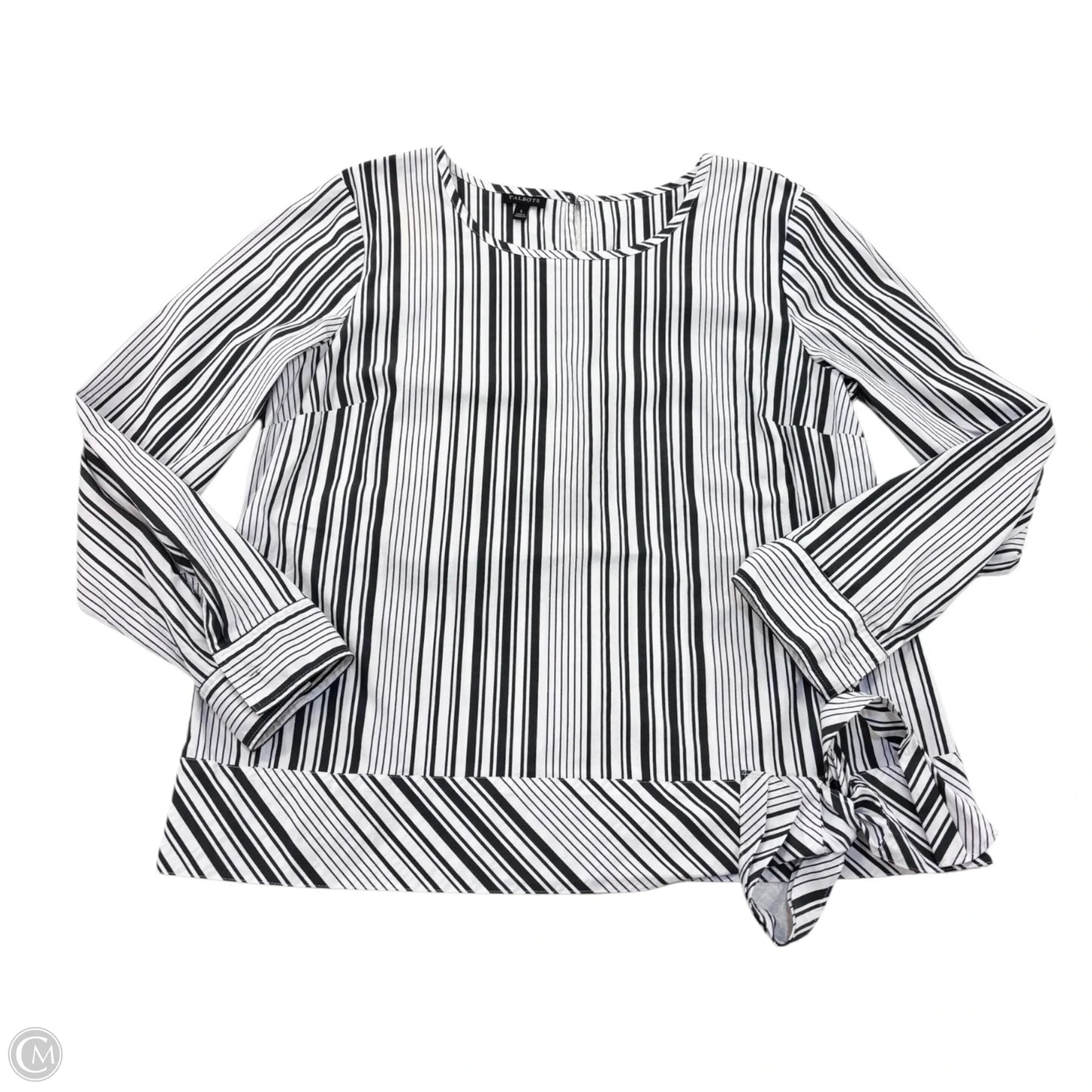 Top Long Sleeve By Talbots In Striped Pattern, Size: L