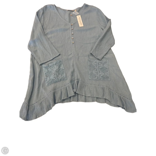 Top 3/4 Sleeve By Soft Surroundings In Blue, Size: L