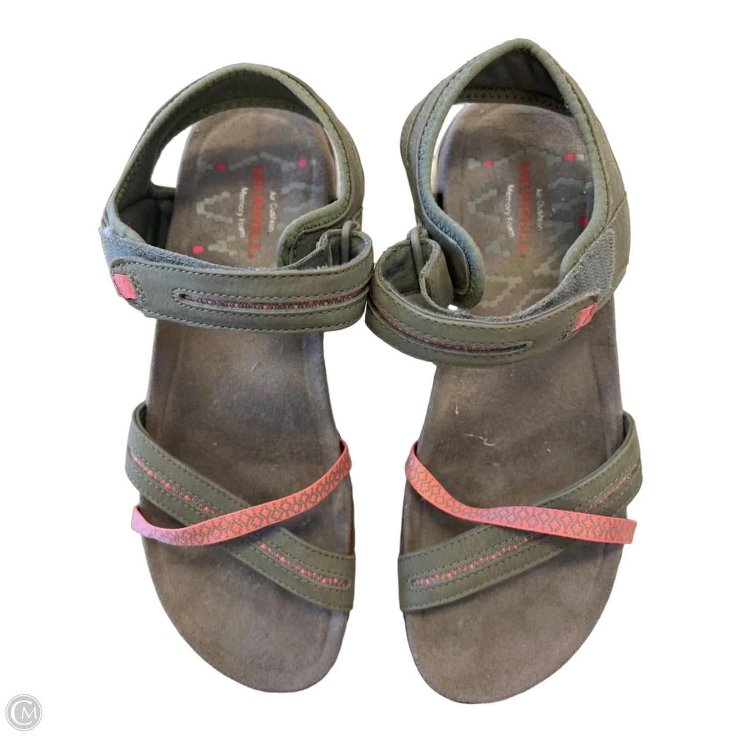 Sandals Flats By Merrell In green, Size: 9