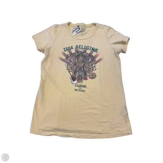 Top Short Sleeve Basic By True Religion In Yellow, Size: L