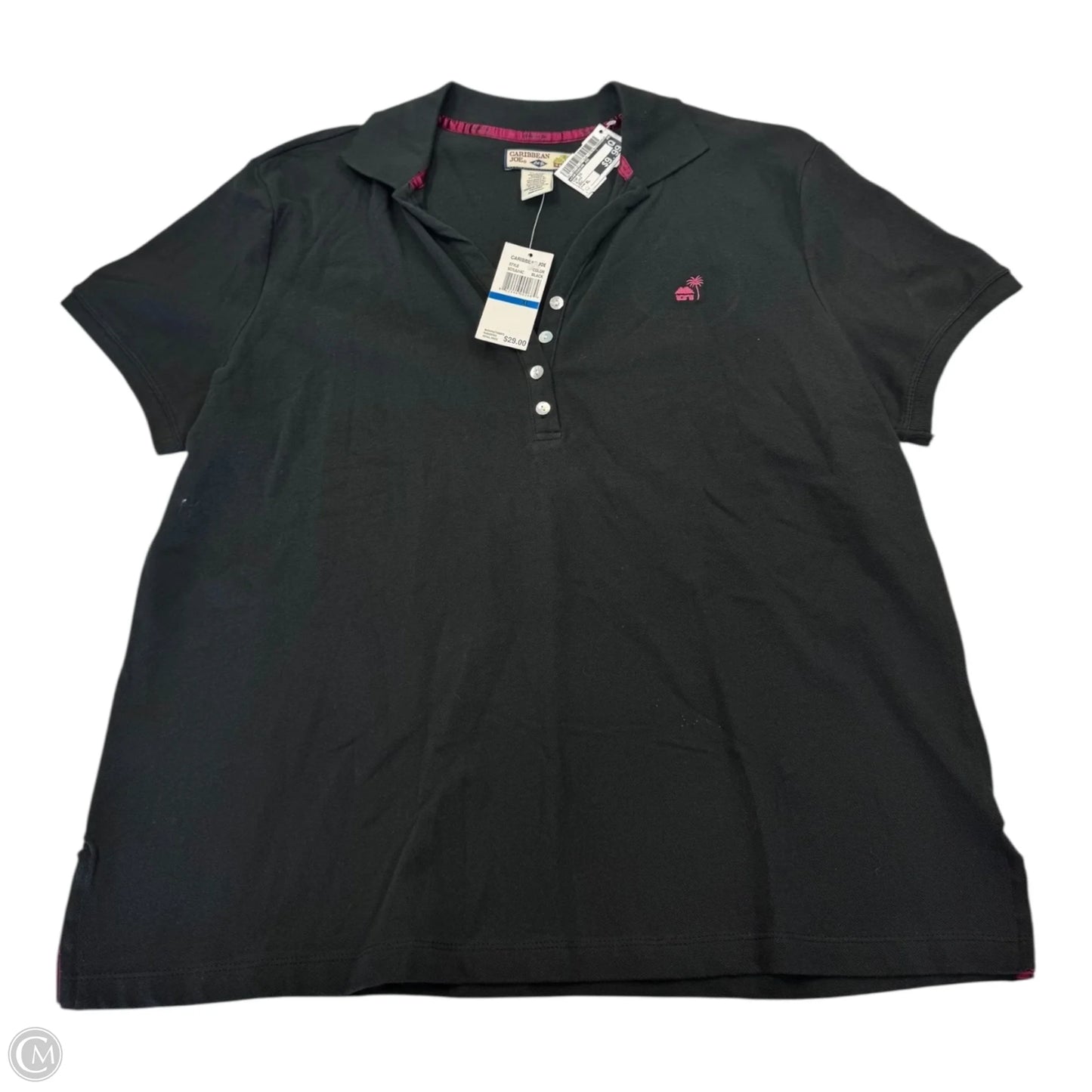 Top Short Sleeve By Caribbean Joe In Black, Size: Xl