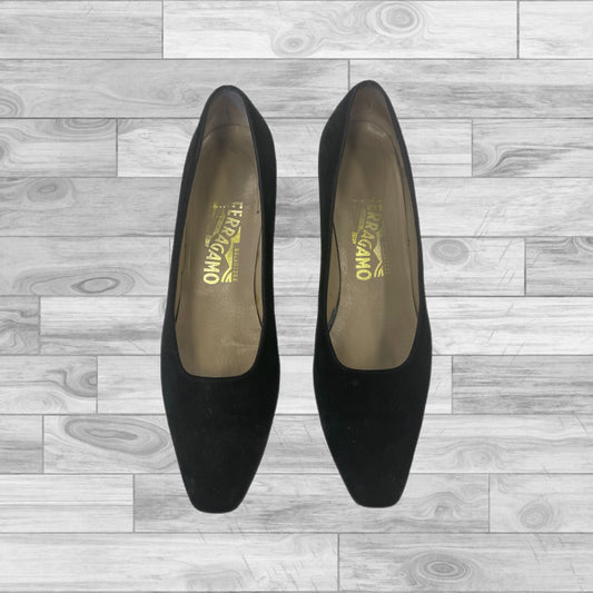 Black Shoes Heels D Orsay Ferragamo, Size 8.5