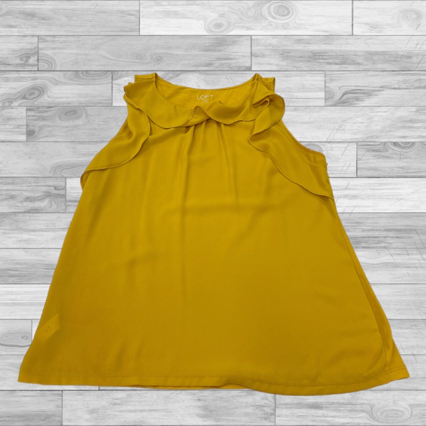 Top Sleeveless By Loft In Yellow, Size: Petite  M