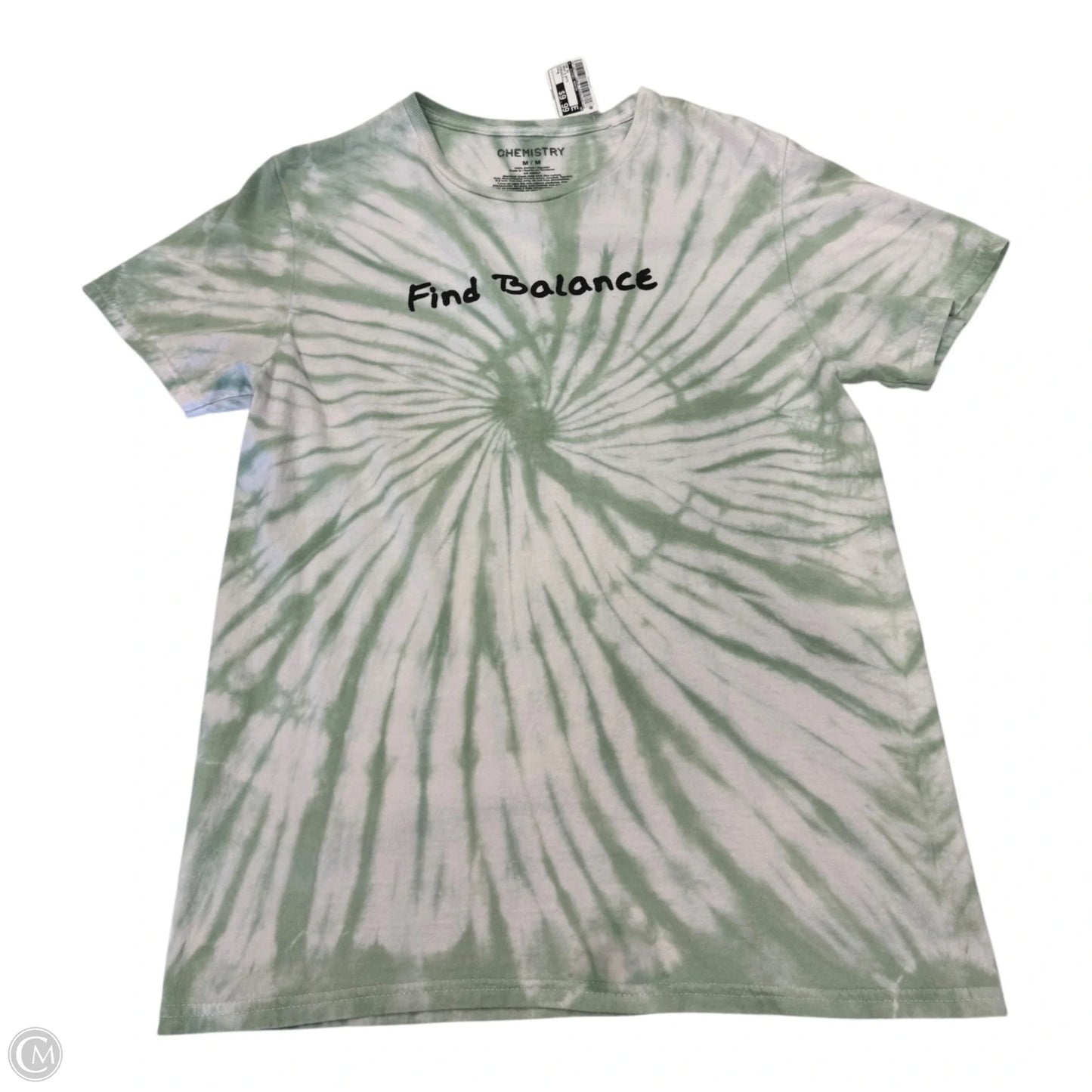 Top Short Sleeve By Clothes Mentor In Green & White, Size: M